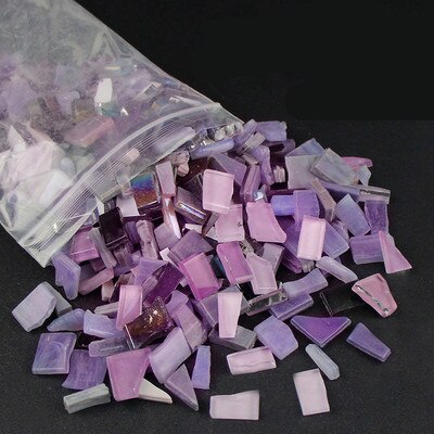 Carreaux de mosaïque en verre de cristal de couleurs mélangées, Puzzle, matériel artisanal pour enfants/enfants, 230g: G