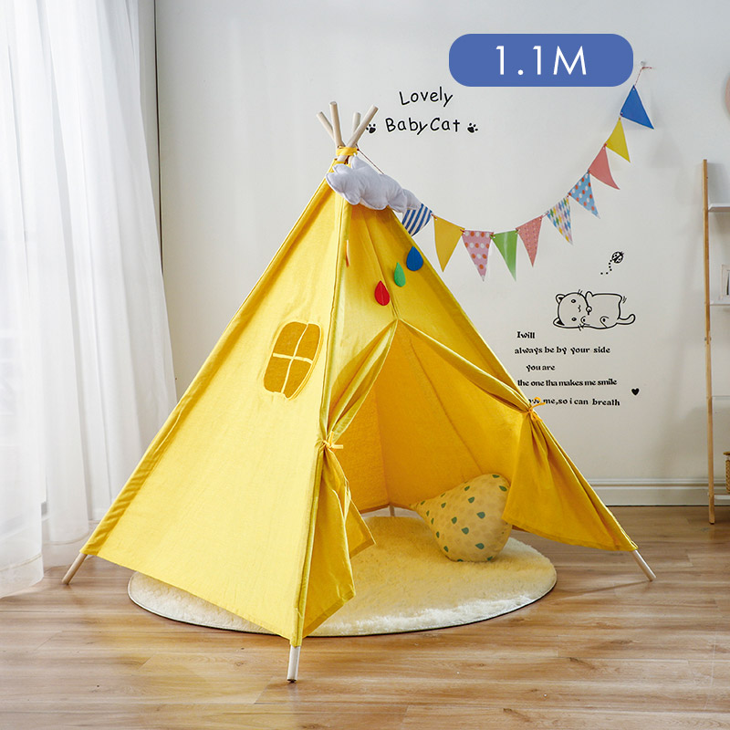 1.1M Cotton Carva Indian Children's Tent Portable Kids Tent Tipi Teepee Children's House Indoor Children's Hut Baby Tent