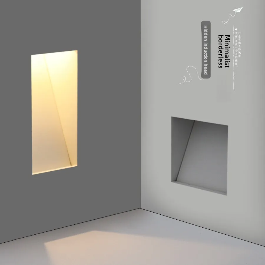 Led væg hjørne hotel trin trappe passage lys bevægelsessensor fodlys