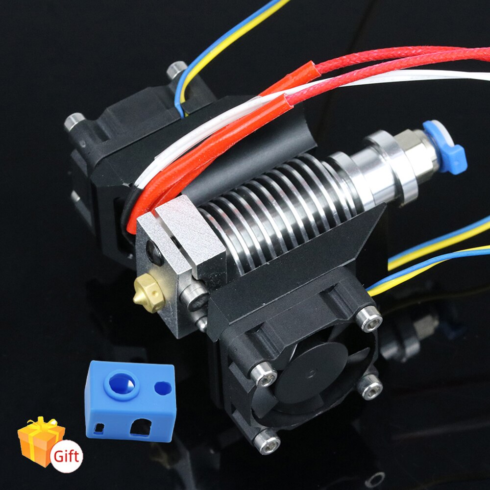 kit de tête d'impression E3D V6 en métal hotend, avec 3PC 3010 ventilateurs, dissipateur de chaleur circulaire et conduit de ventilateur de refroidissement
