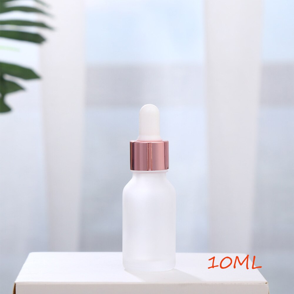 10-100ml genopfyldelige flaskerør frostet dropper ravfarvet glas aromaterapi væske til massageolie pipettedispensere