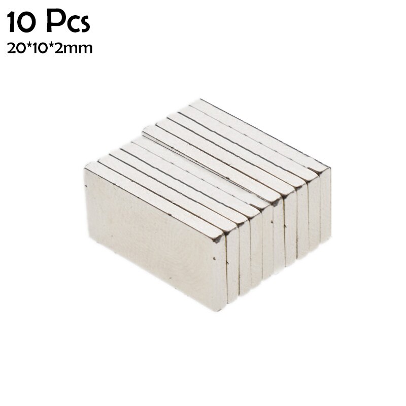 5/10/15/20/50 pces 20x10x 2/3mm ímã de neodímio 20mm x 10mmx2 n35 ndfeb bloco super poderoso imanes magnéticos permanentes fortes: B