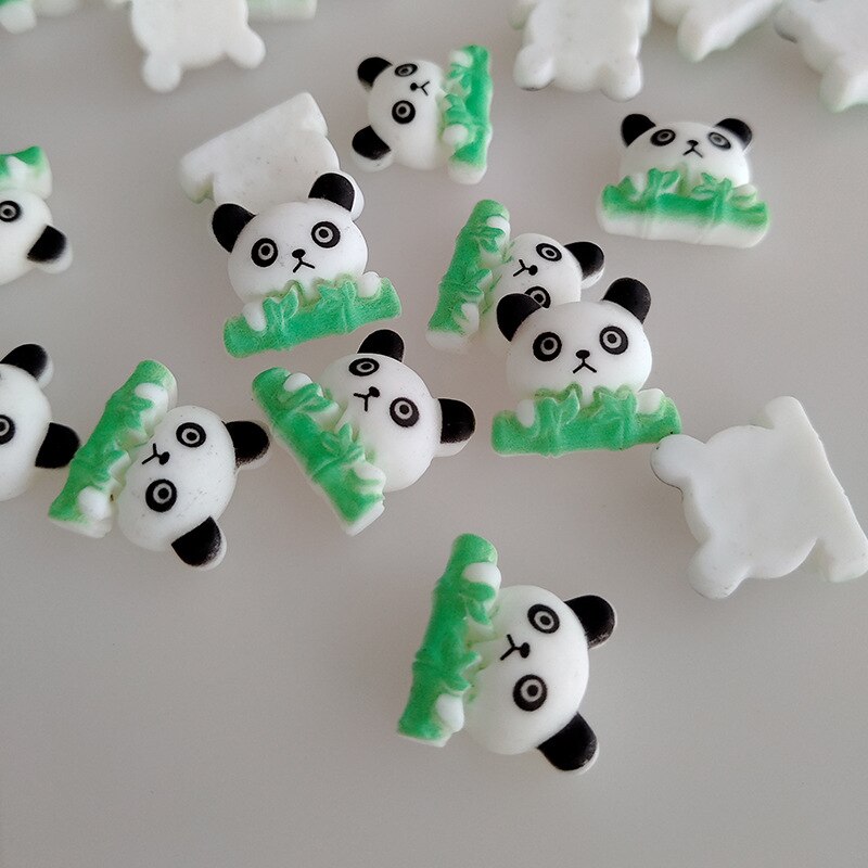 10pcs 19x17mm Panda Pattern DIY Crafts Scrapbook DIY For Home Decor Natural Resin Ornaments Accessories Embellishment: Default Title