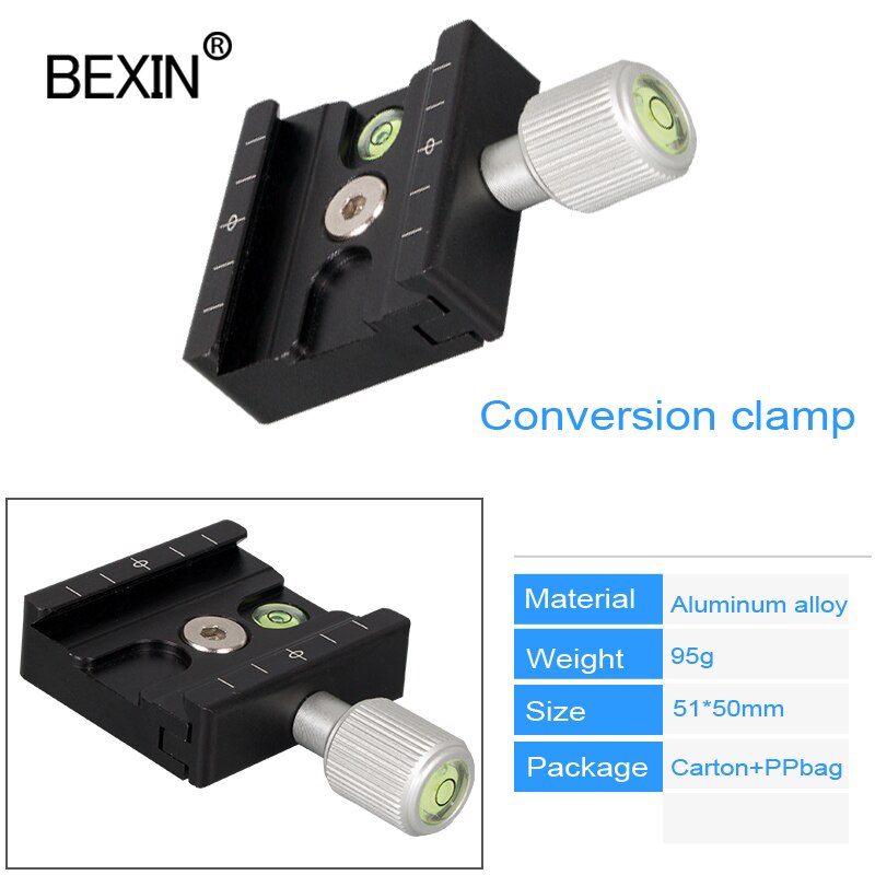 QR50A universal tripod clamp quick release clamp dslr stand camera plate mount clamp aluminum for arca swiss plate point camera