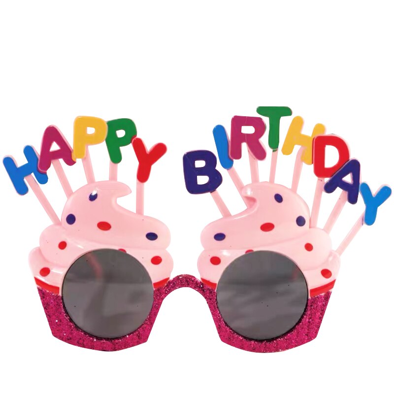 Gelukkig Cake Decoratie Wacky Grappige Glazen Party Selfie Photo Props Leuke Bril Grappig