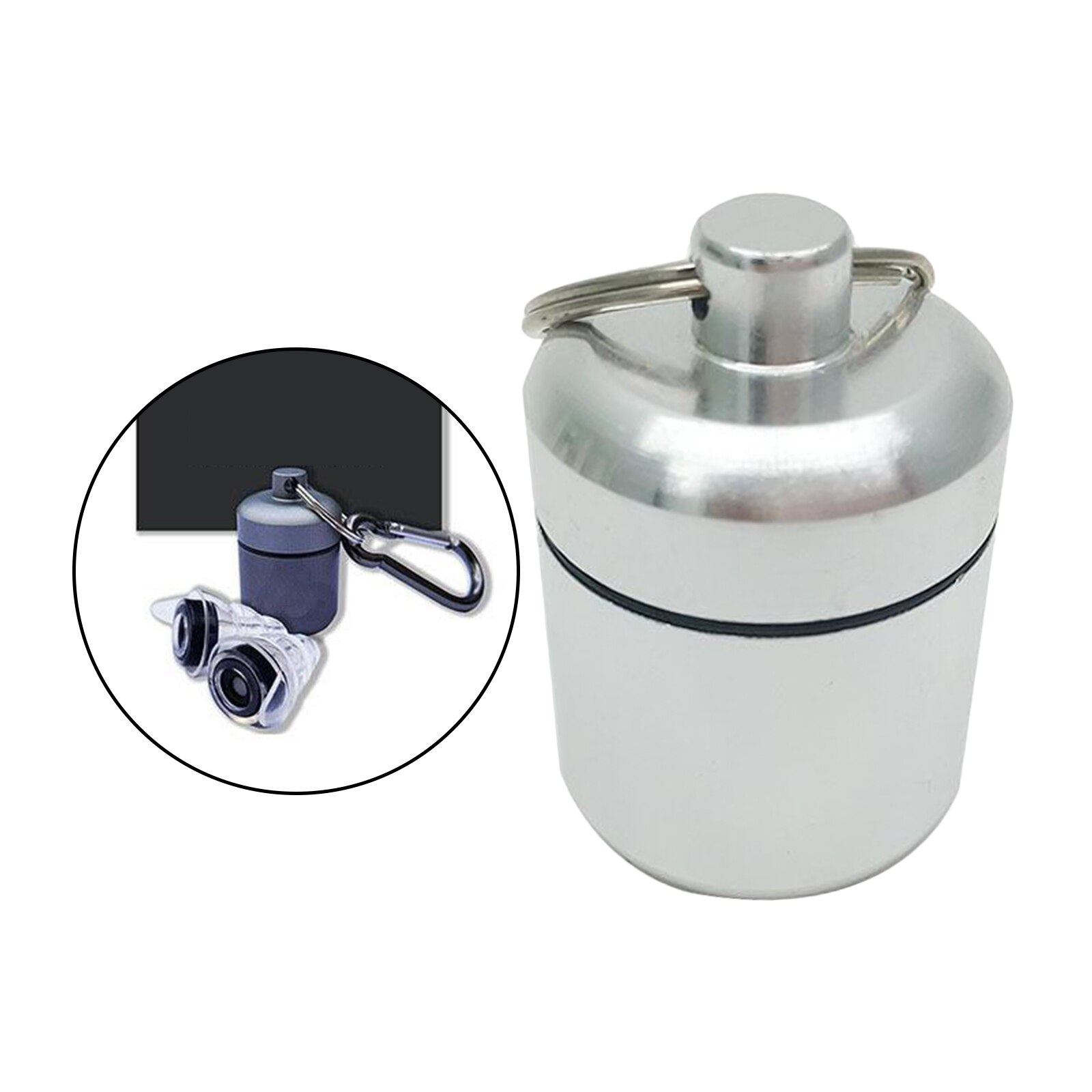 Waterproof Aluminum Pill Box Case Container Keychain Pill Carrier Metal Pill Container Mini Pill Box Organizer