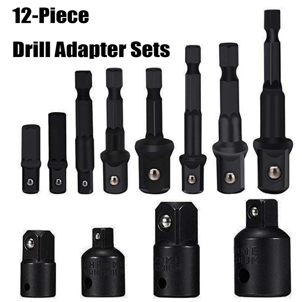 Drive Socket Adapter Converter Reducer Air Impact Craftsman Socket Wrench Adapter Hand Tools Set Repair Tools: 12PCS