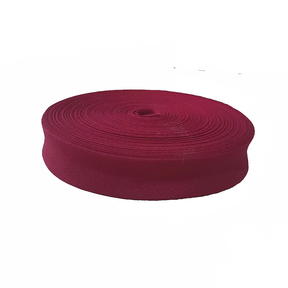 Polyester / Cotton 1" 20mm T/C Bias Binding Tape For Sewing Trimming Single Fold Ribbon Solid Color DIY 25yards/Roll: Burgundy