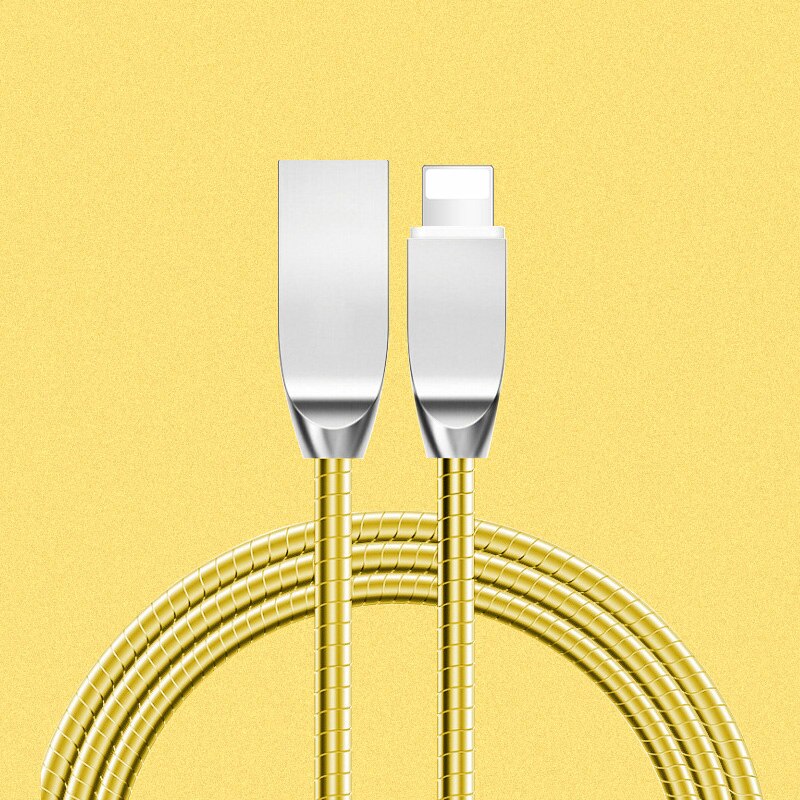 1m Data USB Charger Cable Origin Fast Charging Metal Wire Cord For iPhone 6 S 6S 7 8 Plus X XR XS Max 5 5S 5C SE iPad mini Air 2: Gold