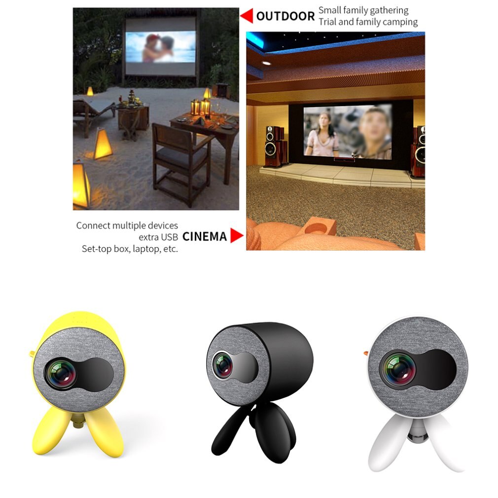 YG220 Projector LED Mini Portable Stand Projector ... – Grandado