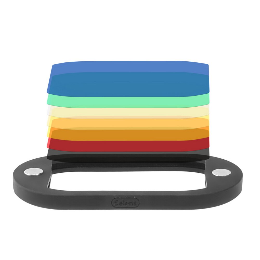 Juego de accesorios de Flash magnético Selens, filtros de 7 colores, rejillas panal, esféricas de rebote, empuñadura Snoot, modificador de iluminación para Speedlite: color filter
