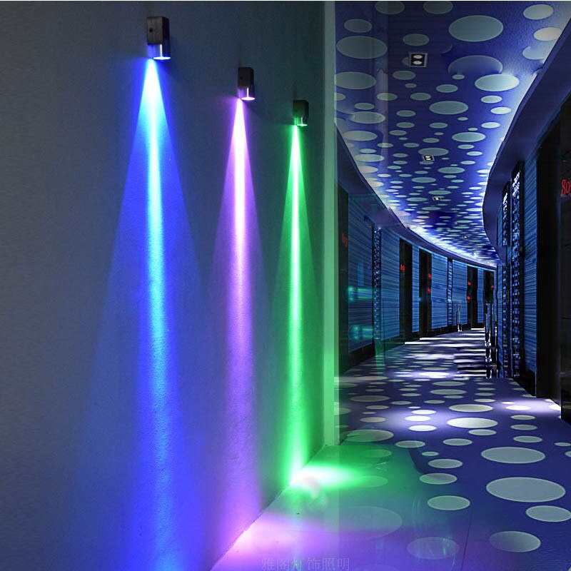 1 stück oberflächenmontage LED-lampe LED-strahler 3 Watt 6 Watt Aluminium Doppel kopf wandleuchte Hintergrund Zauberstab Bar KTV bunte wandleuchte LED RGB