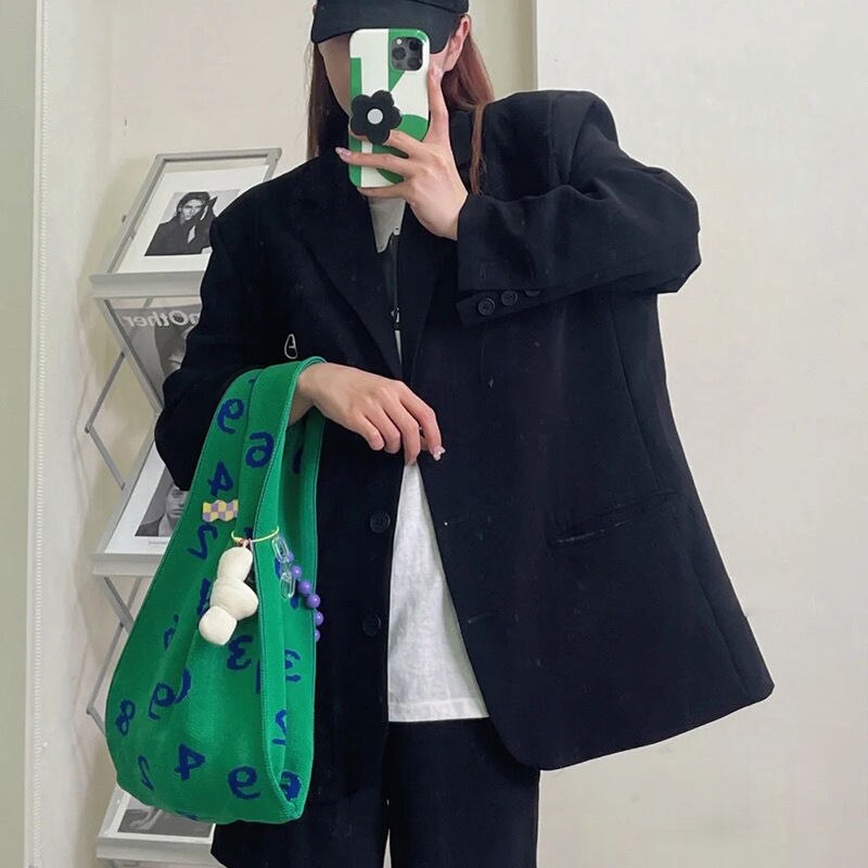 Bolso de tela de algodón coreano para mujer, bolsa de hombro de alta capacidad, suave, sólido, a la , pequeño y fresco que combina con todo