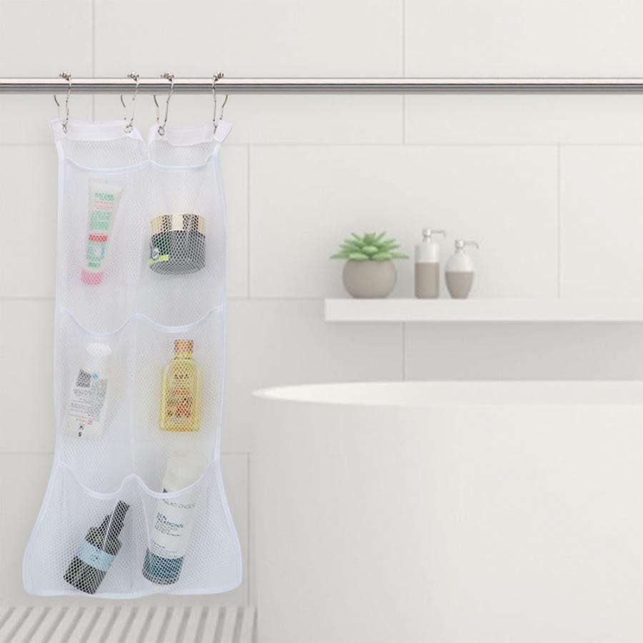 Portable Hanging Shower Storage Mesh Bath Shower Organizer Large Shower Caddy Bathroom Accessories regadera para ducha