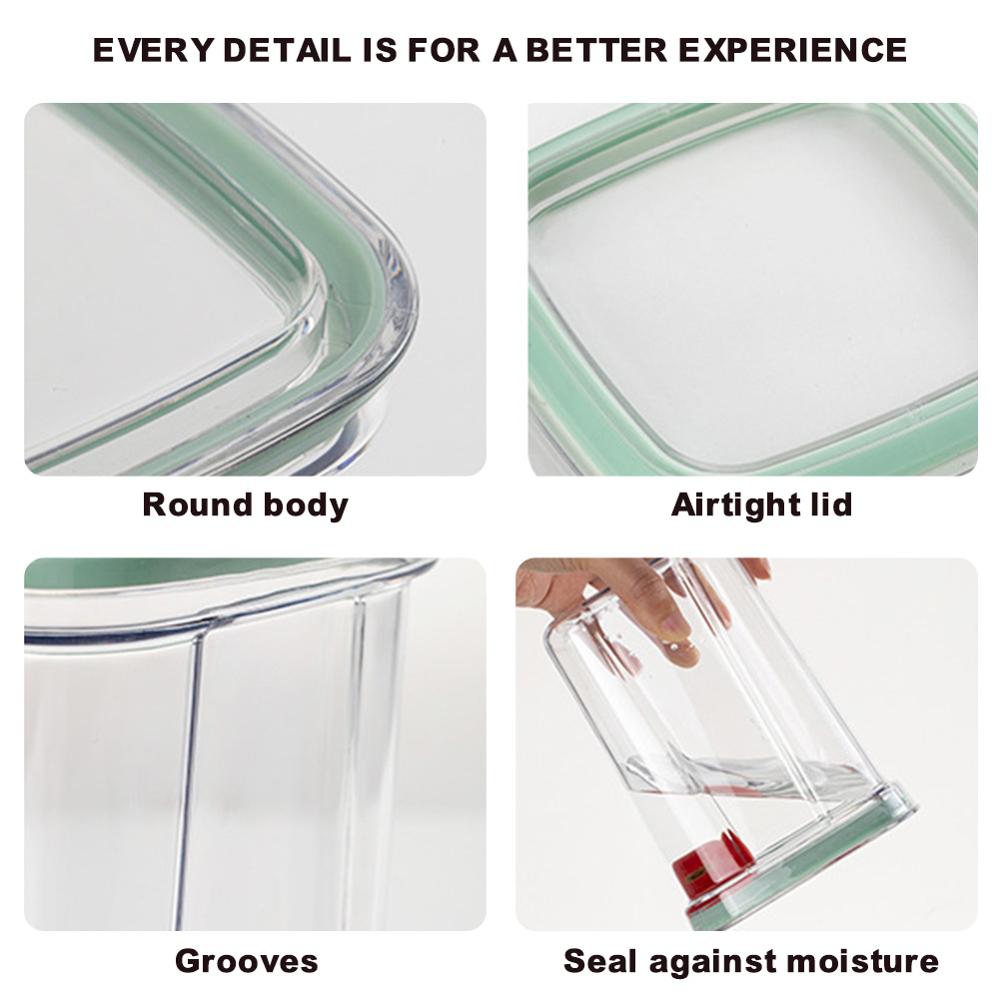 Plastic Food Storage Containers With Airtight Lid Stackable Pantry Dry Food Storage Container for Flour Pasta Rice