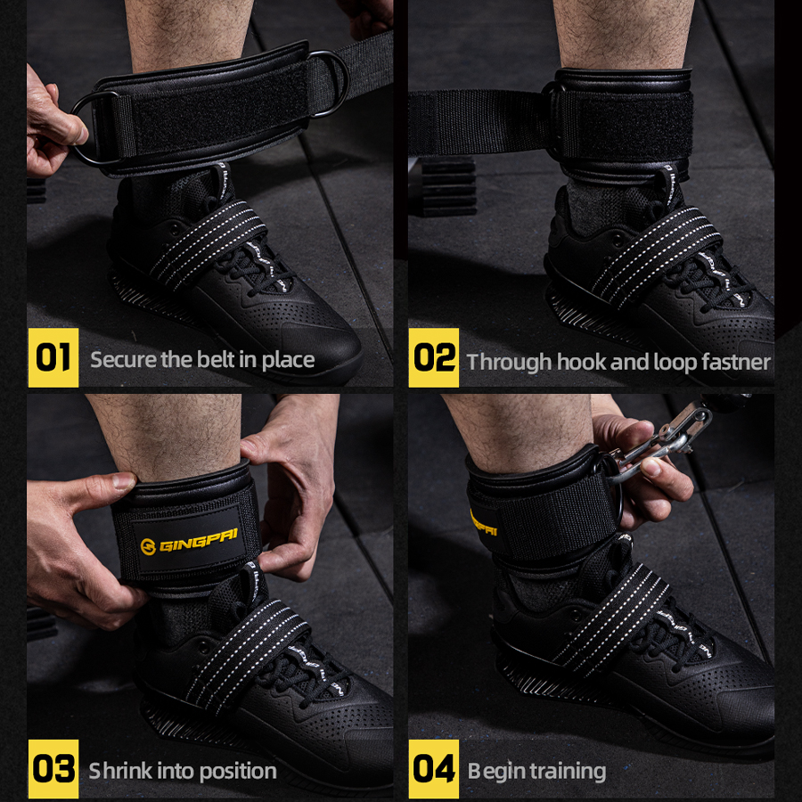 Ankle Strap for Cable Machines and Resistance Bands, Work Out Cuff Attachment for Home & Gym, Glute Workouts - Kickbacks