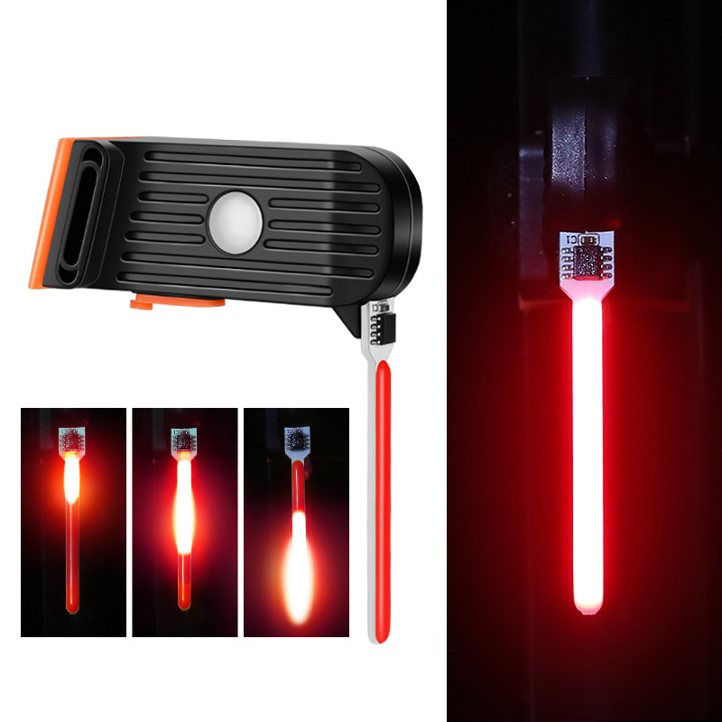 Luz trasera de bicicleta con múltiples modos de iluminación, luz Led recargable por USB para bicicleta, luces traseras Flash para tija de sillín de bicicleta de montaña: Azul
