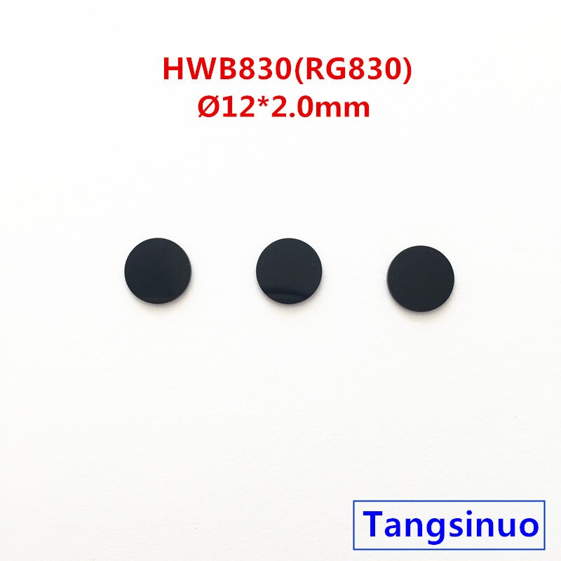 3 kpl hwb 830 12*2.0mm rg830 830nm pitkä infrapunasuodatin musta lasi absorboivat näkyvää valoa