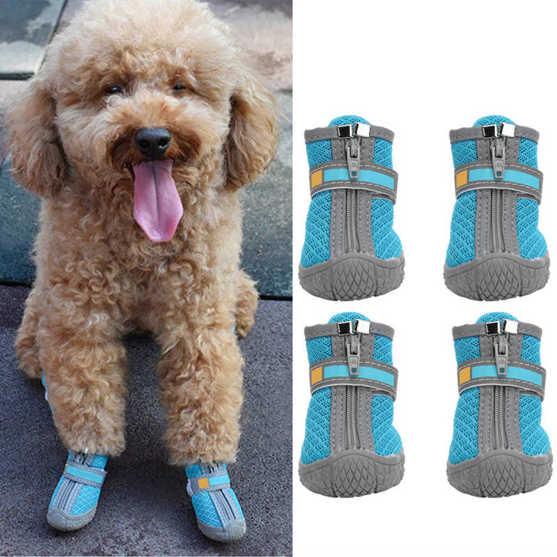 Chaussures imperméables antidérapantes pour animaux de compagnie, bottes de neige, légères, respirantes, pour chien, petit chiot, 4 pièces