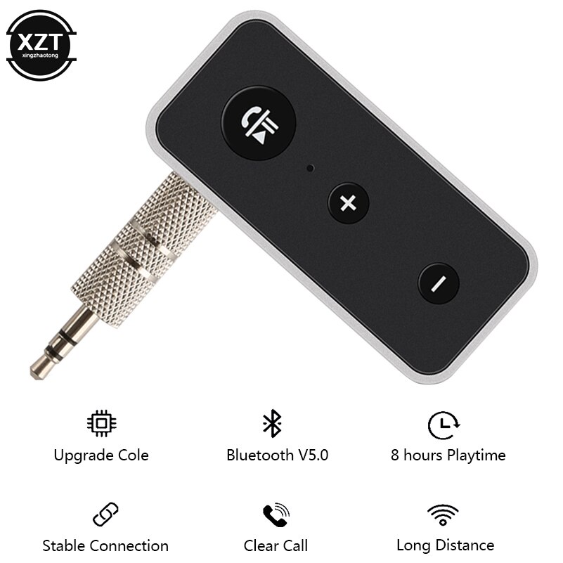 Bluetooth 5.0 Ontvanger A2DP Echte Stereo Speaker Audio Receiver Adapter Handsfree Bellen Voor Iphone X Wireless Aux 3.5Mm Jack