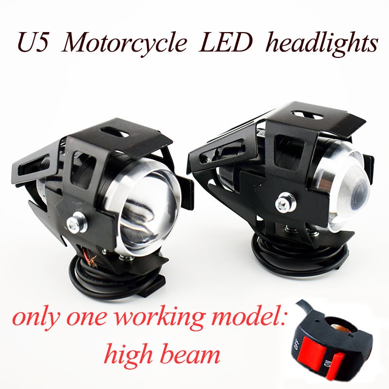 2 PCS motorcycle U5 LED koplamp Motor Spotlight extra werk lamp slechts een model grootlicht 12 V 125 W motor DRL Koplampen