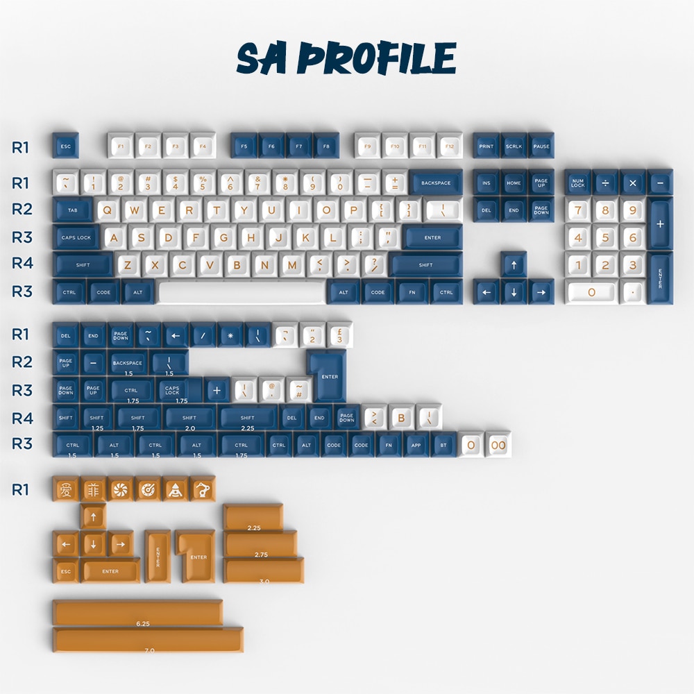 Yongqui 170 Keys DOUBLE SHOT SA Profile Keycap Gas Attack For GMMK pro GK68 Mechanical Game Keyboard
