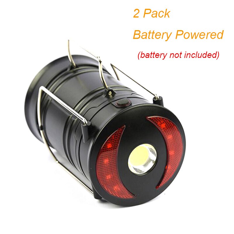 Rechargeable LED Camp Lantern Super Bright 4 Modes Water Resistant Outdoor Light Portable Emergency Camping Lamp Flashlights: 2 pack battery power