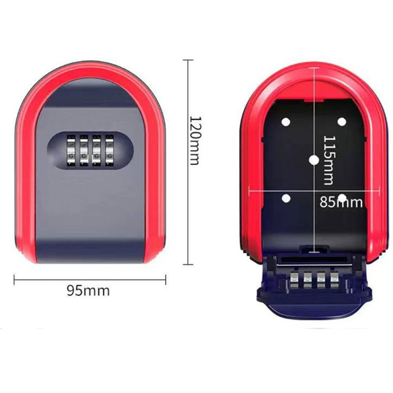 Wall-mounted key safe mini storage key box key storage lock box combination indoor and outdoor use