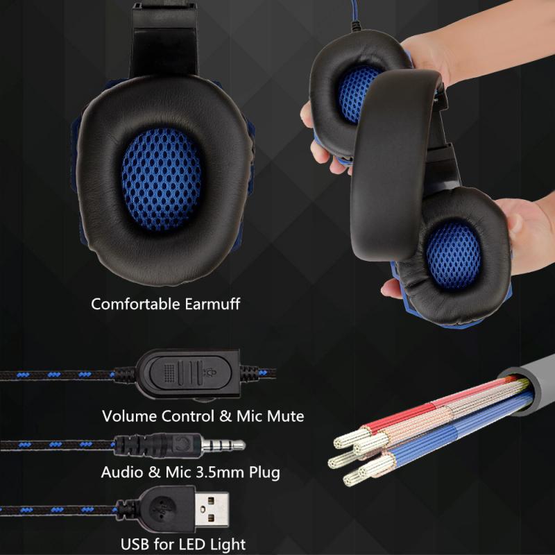 Gaming Headsets Big Headphones With Light Mic Stereo Earphones Deep Bass For Switch Laptop Gamer Earphones
