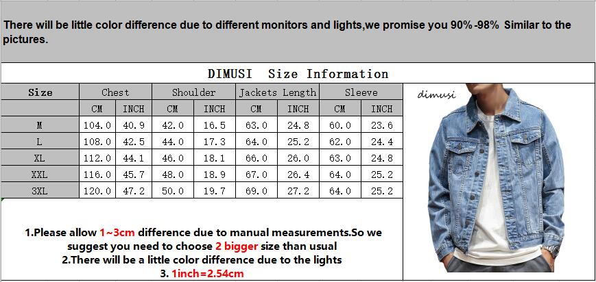 DIMUSI Autumn Mens Denim Jacket Men Trendy Casual Windbreaker Denim Jacket Male Bomber Ripped Cowboy Jeans Jackets Clothing