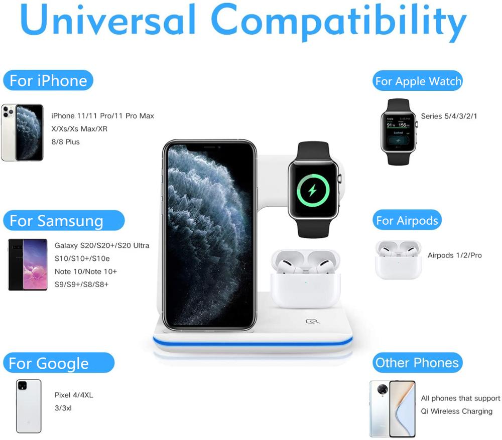 15W 3 in 1 Drahtlose Ladegerät Stehen für iPhone 13 12 11 XS XR X 8 Schnelle Ladung Dock Bahnhof Für Apfel Uhr 7 6 5 4 3 Airpods Profi