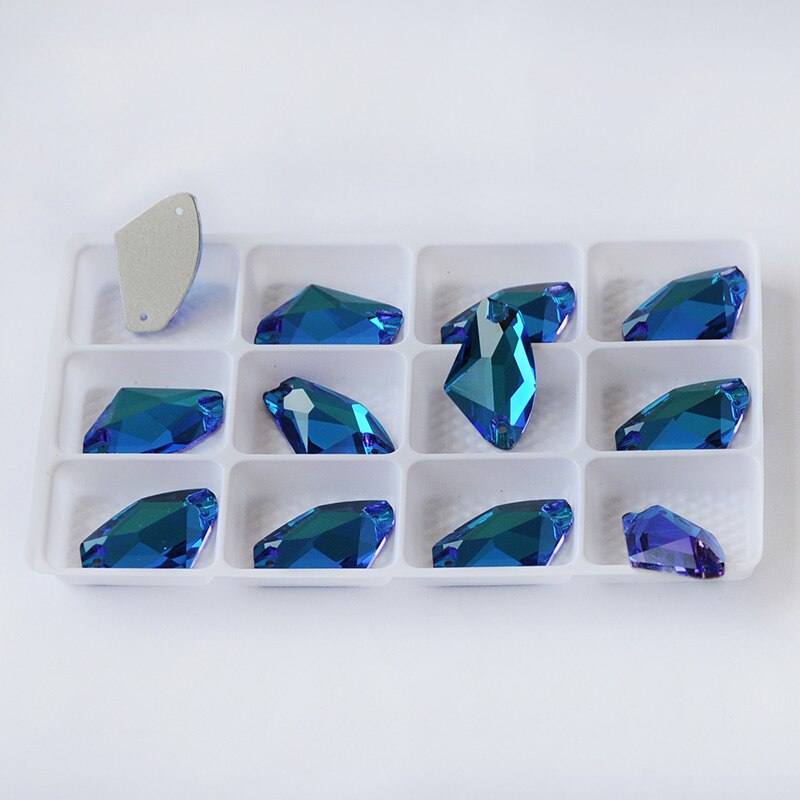 Yanruo 3256 Galactische Blauwe Zirkoon Naaien Op Stenen Steentjes Genaaid Glass Crystal Stenen Voor Trouwjurk Kleding