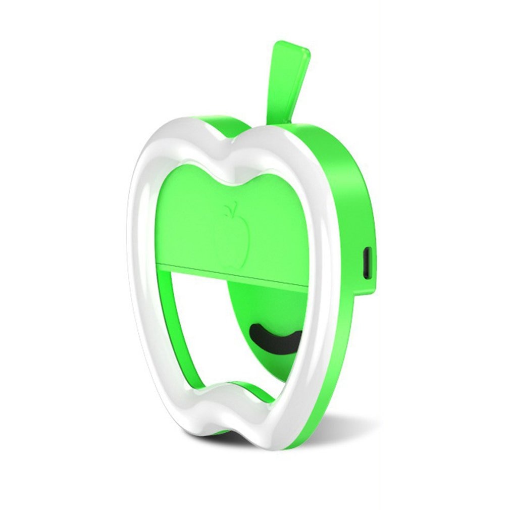 Luz de relleno de teléfono móvil en forma de manzana, para teléfono móvil externo, Flash de selfi de belleza, redonda, luz duradera de relleno en vivo