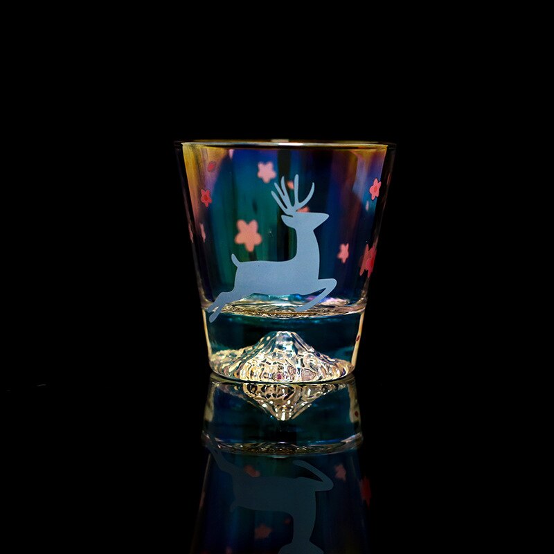 Zooobe 270ml fujiyama glas te vand vin krus kop whisky flaske bar restaurant tilbehør køkken dekoration: Elgblå