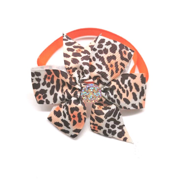 30/50 stuks luipaard strikjes voor honden, glimmende strass parels, accessoires voor kleine en middelgrote honden, strikjes, verzorgingsproducten voor honden