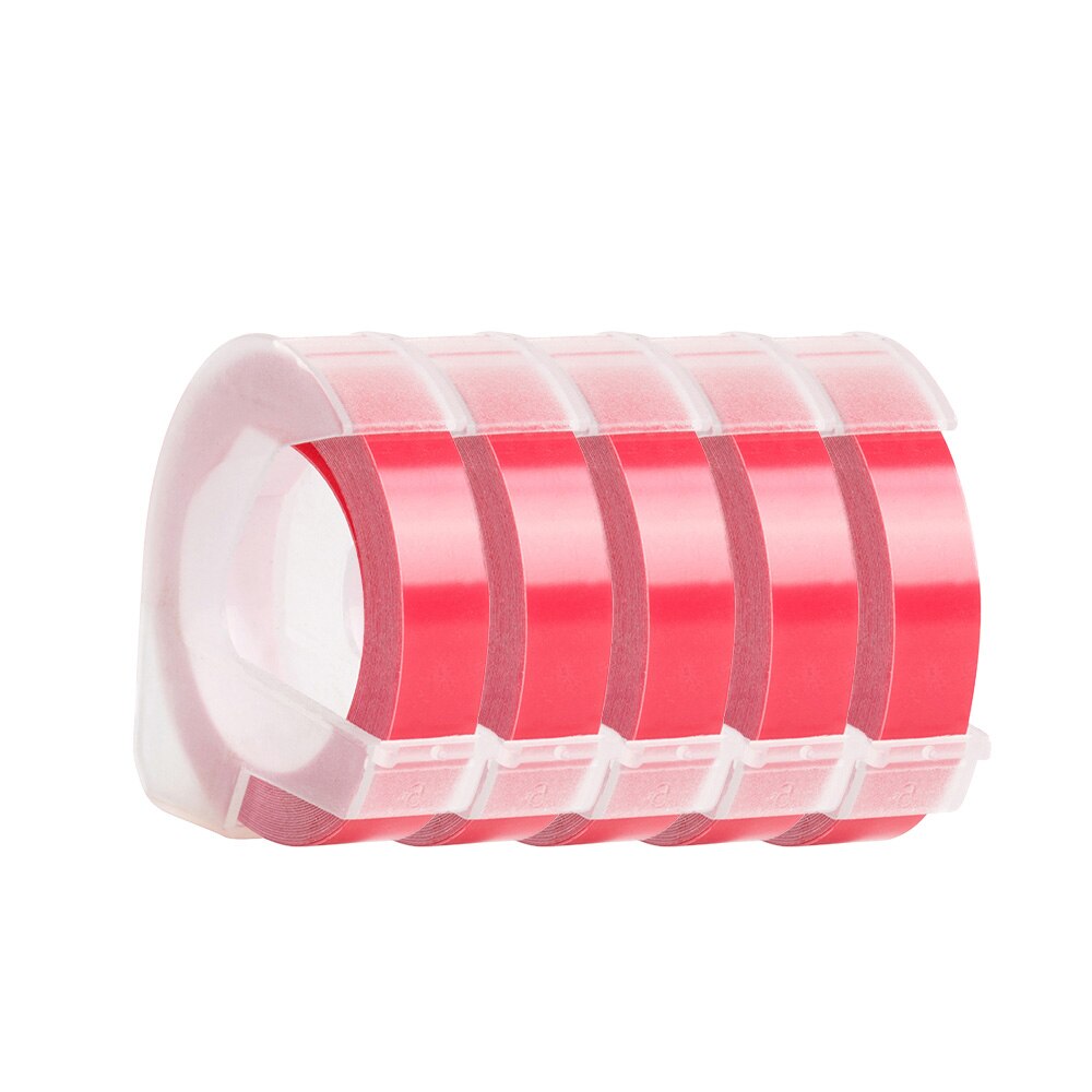 Dymo Label Maker Machine Replace MOTEX 3D Manual Typeweiter 1540B Embossing Label Printers for Embossing Tape Manual Labeller: 5pcs labels-pink / 12mm