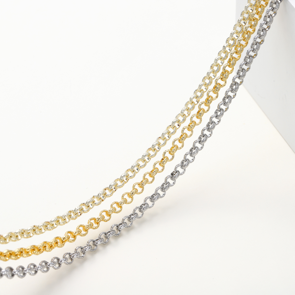 1 metro/rollo de 4mm, 14K, 18K, cadenas de eslabones cruzados de latón chapado en oro, fabricación de joyas, cadenas a granel para accesorios artesanales hechos a mano DIY