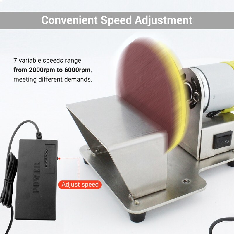 Electric Rotary Polisher Table Disc Sander With 7 Variable Speed 3-Inch Sanding Discs For Polishing Grinding EU Plug