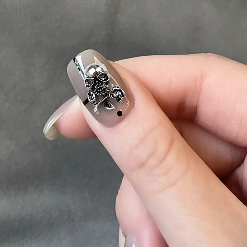 Accesorios de manicura de lujo para decoración de uñas, 10 piezas, Cruz Vintage, 3D, aleación barroca, Ángel, corazón, arte de uñas, DIY