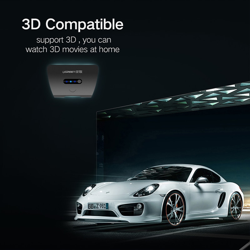 Ugreen 3 port hdmi switch 1080p switcher hdmi splitter hdmi port til xbox 360 ps3 ps4 android hub 3 input  to 1 out hdmi adapter