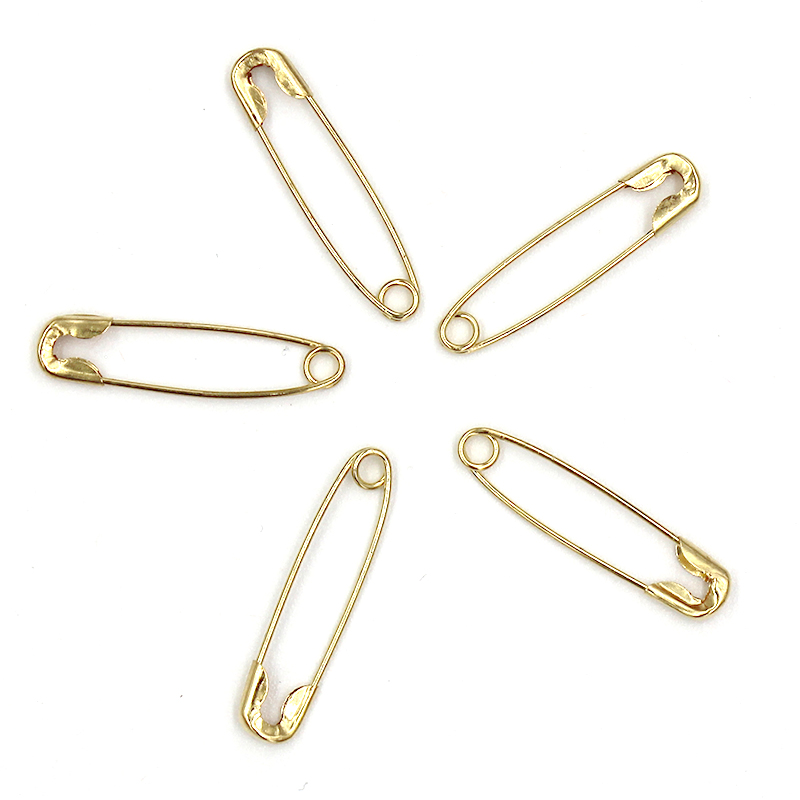 200 pçs liga preto pequenos pinos de segurança descobertas broche ferramenta de costura tricô ponto marcador tag pinos clipes diy artesanato suprimentos 5x19mm: Ouro