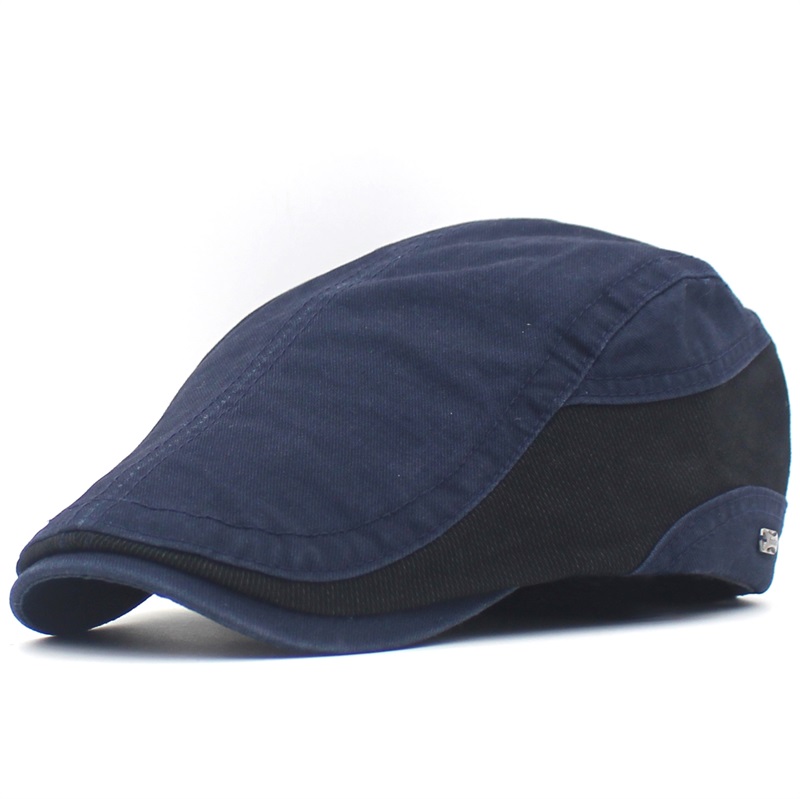 Ditpossible, novedad de , casquete de verano para hombres, gorros de algodón, sombrero informal, boinas, gorras planas, boina: navy