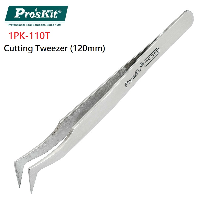 Pro'sKit-Pinzas magnéticas de aislamiento, puntas curvas de acero inoxidable, puntas finas, herramienta de mano: 1PK-110T