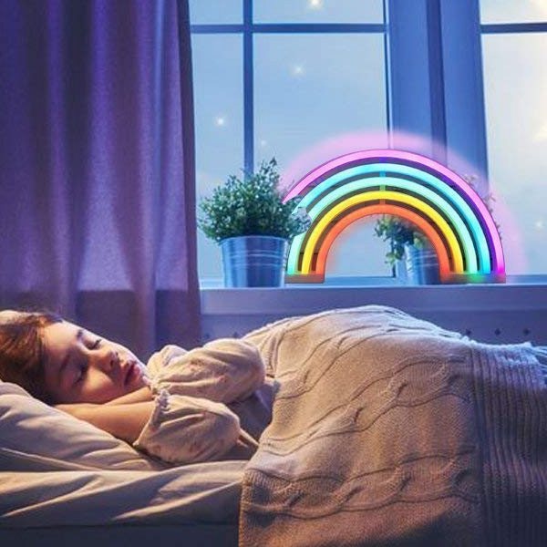 Leuke Regenboog Neon Sign Led Regenboog Licht Lamp Voor Dorm Decor