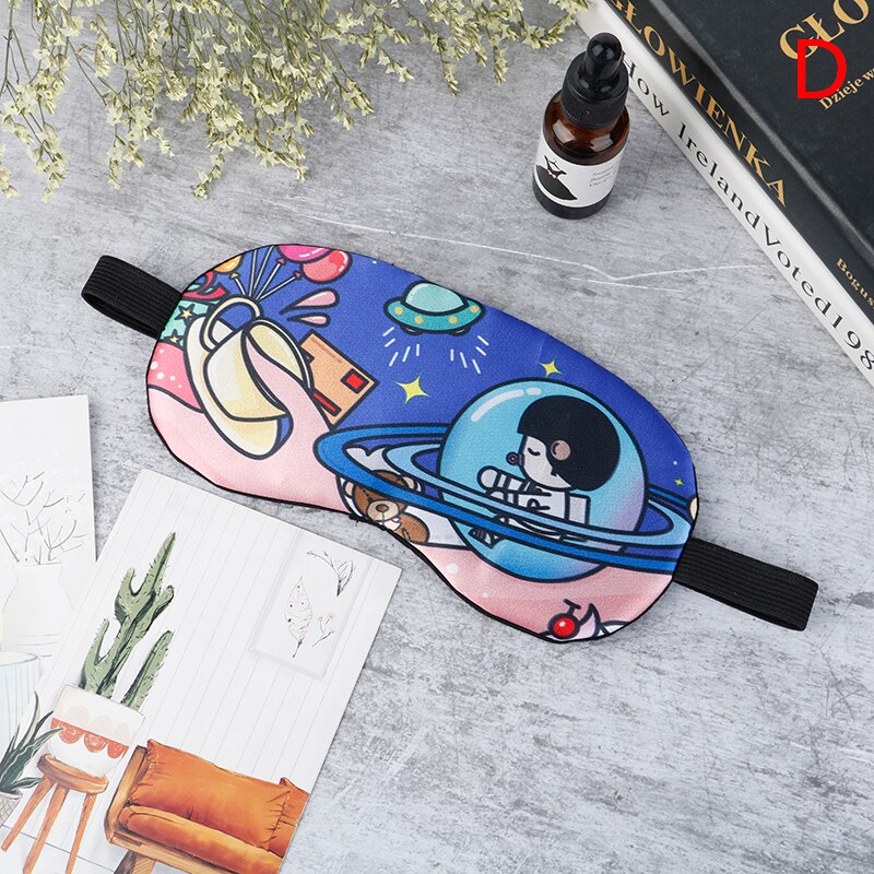 1pc Cartoon Sleeping Mask Eyepatch Eye Cover Cotton Print For Travel Relax Sleeping Aid Eye Patch Shading Eye Mask