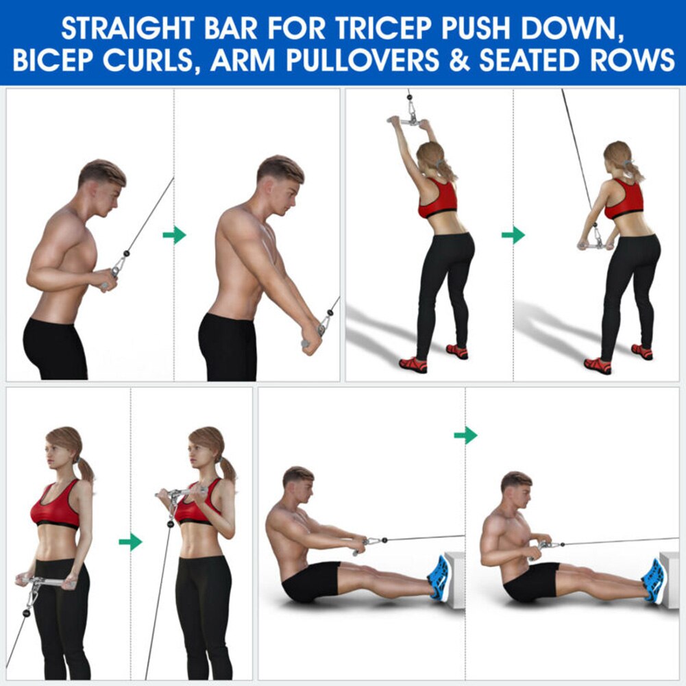 1pc fitness muskel fitness trækstang udskiftning enhed tilbehør trække ned skulder biceps trække bar udstyr