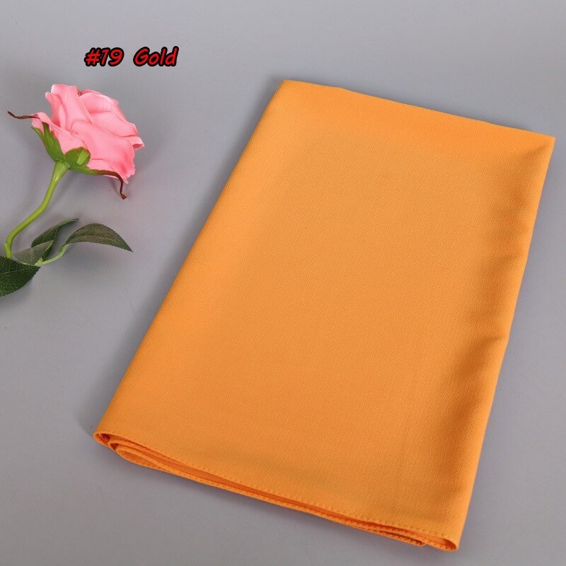 Muslimska kvinnor tjejer hijab bubbla tjock chiffong hijab sjalar wrap muslim tung bubbel chiffong enkla halsdukar/scarf 180*75cm: Guld-