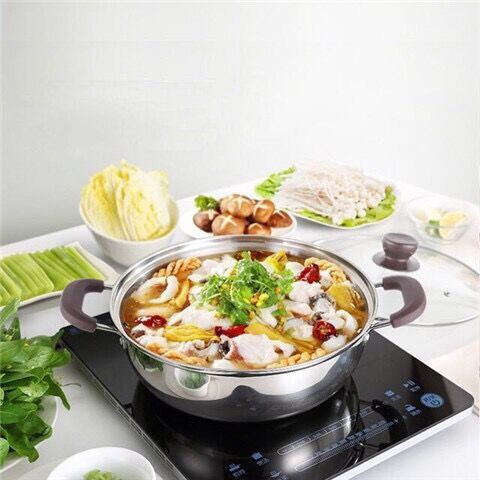 Soup Pot Induction Cooker Gas Stove Universal Soup Pot Stainless Steel Thickening Home Porridge Pot Pot Soup Pot Clear Soup: 28cm without cover