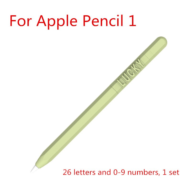 Cute Candy Color Silicone Pencil Case For Apple Pencil 2/1 For iPad Tablet Touch Pen Funny DIY Letter Number Protective Cover: WS265-1-5