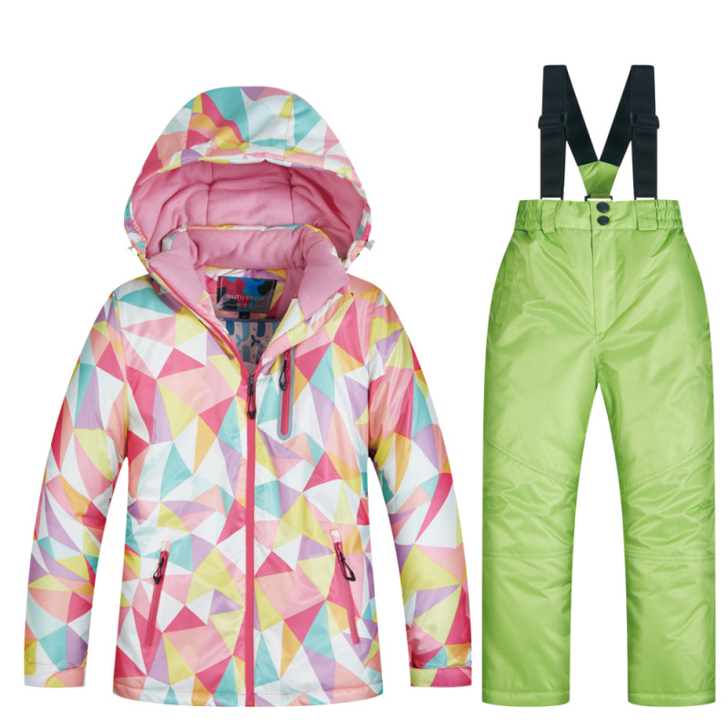 Ski Suit Girls Children's Brands Windproof Waterproof Snow Warm Child Winter Sets Thicken Snowboard Suits LFSJ: LFSJ GREEN / 6